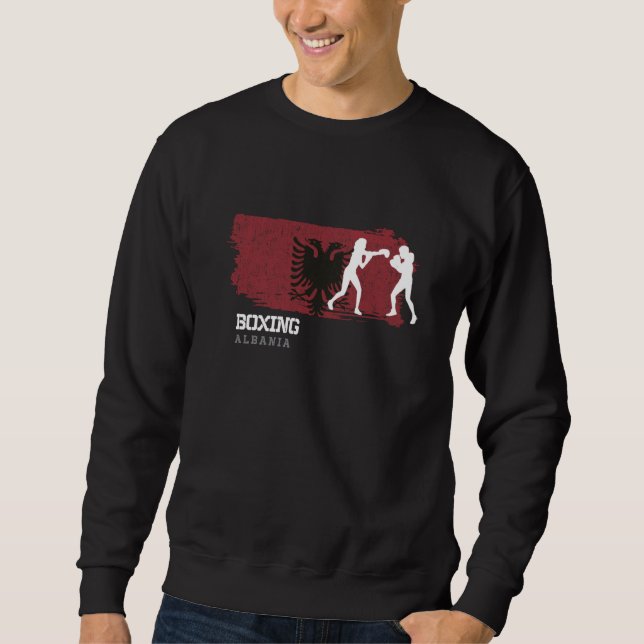 Womens Boxing Albania Combat Sports Fighter Boxing Sweatshirt (Vorderseite)