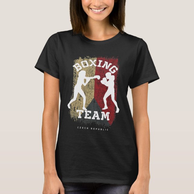 Womens Boxing Czech Republic Combat Sports Fighter T-Shirt (Vorderseite)