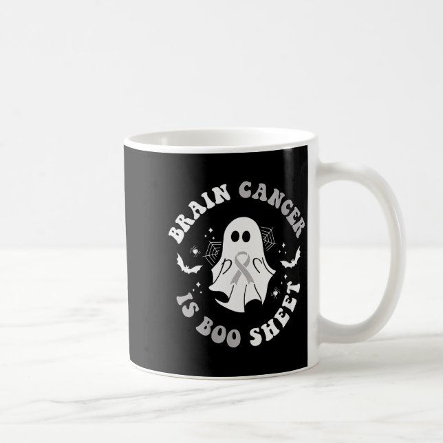 Womens Brain Cancer Is Boo Sheet Ghost Ribbon Awar Kaffeetasse (Rechts)