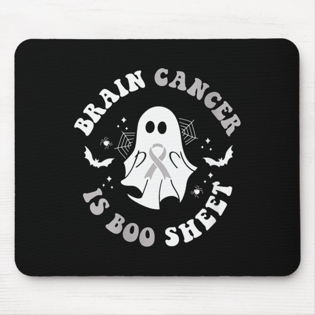 Womens Brain Cancer Is Boo Sheet Ghost Ribbon Awar Mousepad (Vorne)