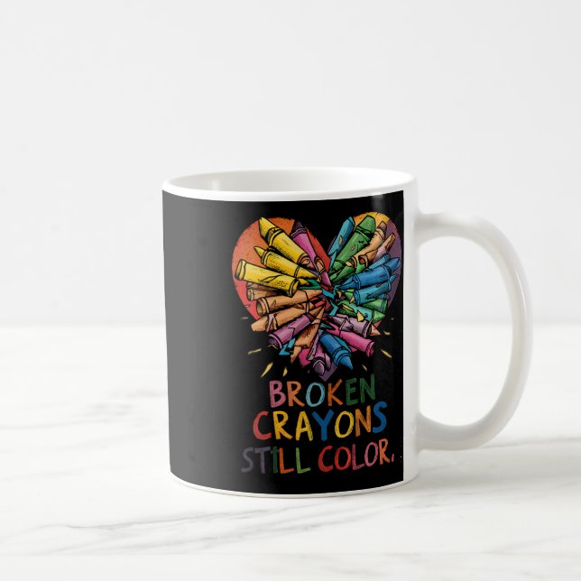 Womens broken Crayons noch Farbe geistige Gesundhe Kaffeetasse (Rechts)