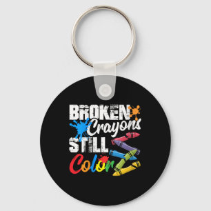Womens broken Crayons noch Farbe geistige Gesundhe Schlüsselanhänger