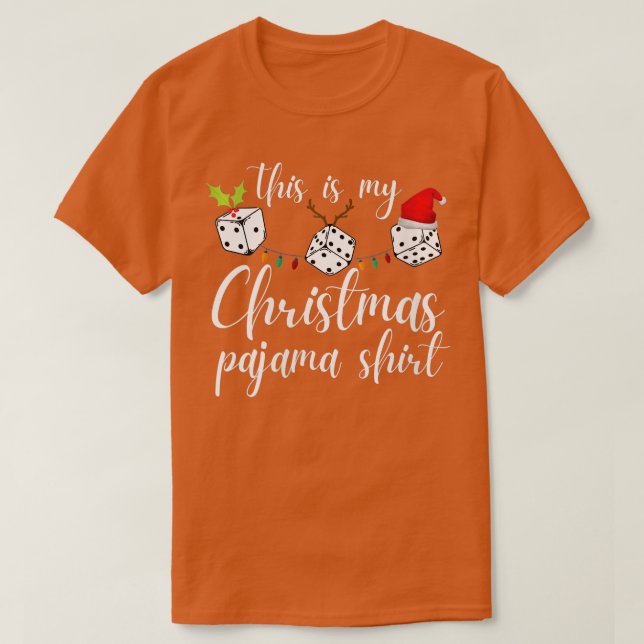 Womens Bunco Christmas Pajama Dice Game Night VNec T-Shirt (Design vorne)