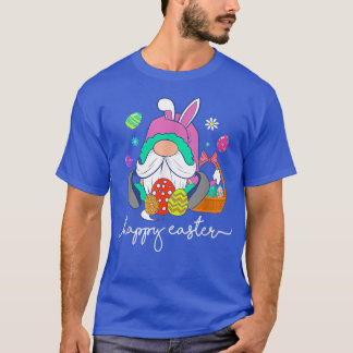 Womens Bunny Gnome Rabbit Eggs Jagd Happy Easte T-Shirt
