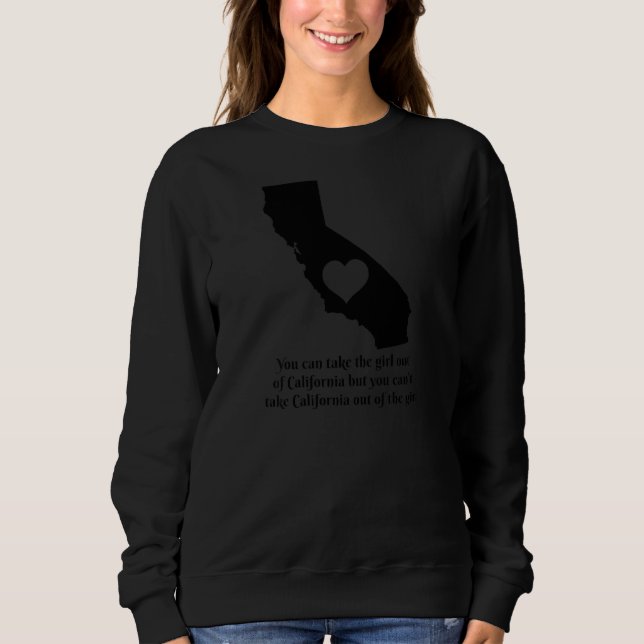 Womens California Cali Girl Staat Karte Sweatshirt (Vorderseite)