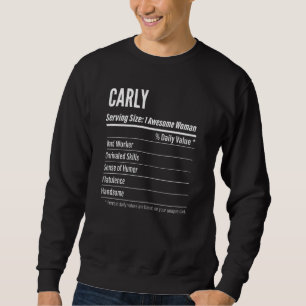 Womens Carly Nutritional Facts servieren Größenkal Sweatshirt