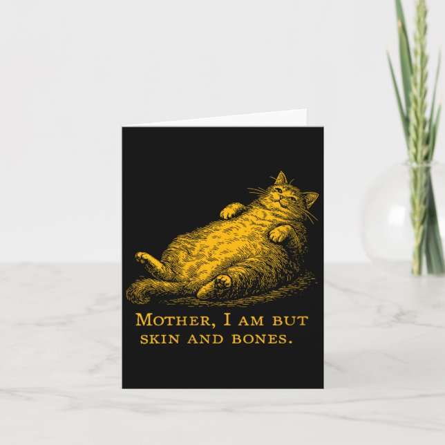 Womens Cat Mother I Am But Skin And Bones Funny Vi Karte (Vorderseite)