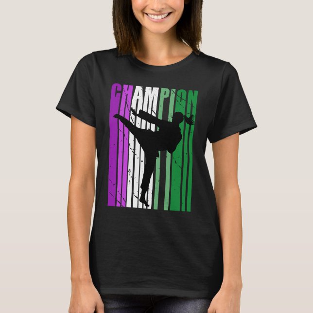 Womens Champion Karate Birthday Martial Teen Green T-Shirt (Vorderseite)
