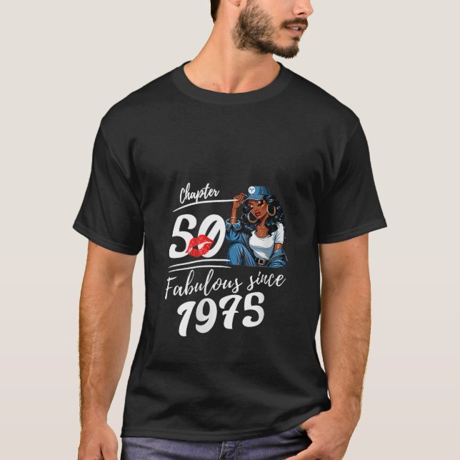 Womens Chapter 50 Fabulous Since 1975 50th Birthda T-Shirt (Vorderseite)