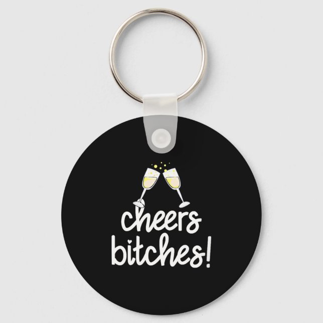 Womens Cheers Es Funny New Year's Eve V-neck  Schlüsselanhänger (Vorderseite)