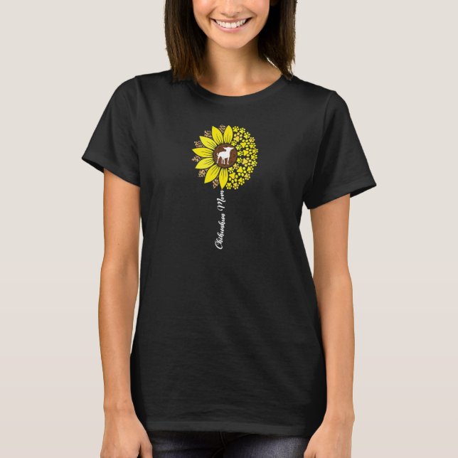 Womens Chihuahua Mom For Women Sunflower  Chiwawa  T-Shirt (Vorderseite)