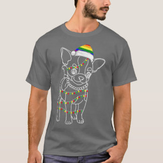Womens Chihuahua Weihnachtsbaum Lights Dog Puppy L T-Shirt