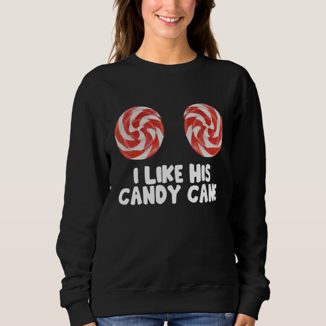 Womens  Christmas Candy Cane Xmas Couples Matching Sweatshirt (Vorderseite)