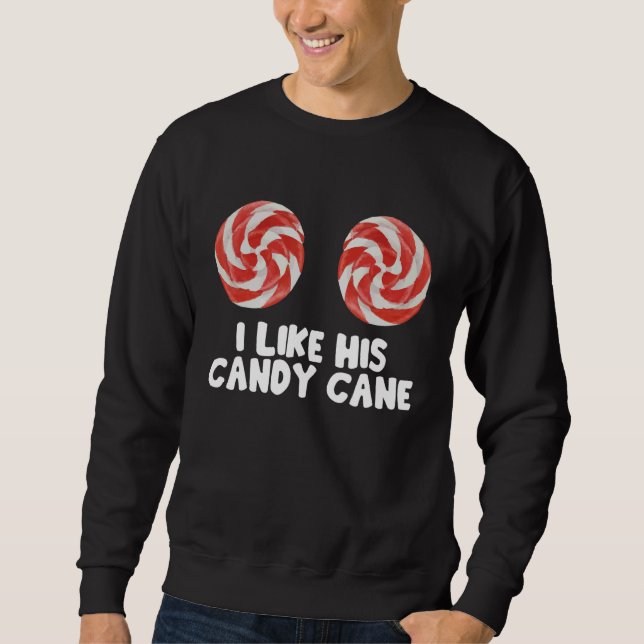 Womens  Christmas Candy Cane Xmas Couples Matching Sweatshirt (Vorderseite)