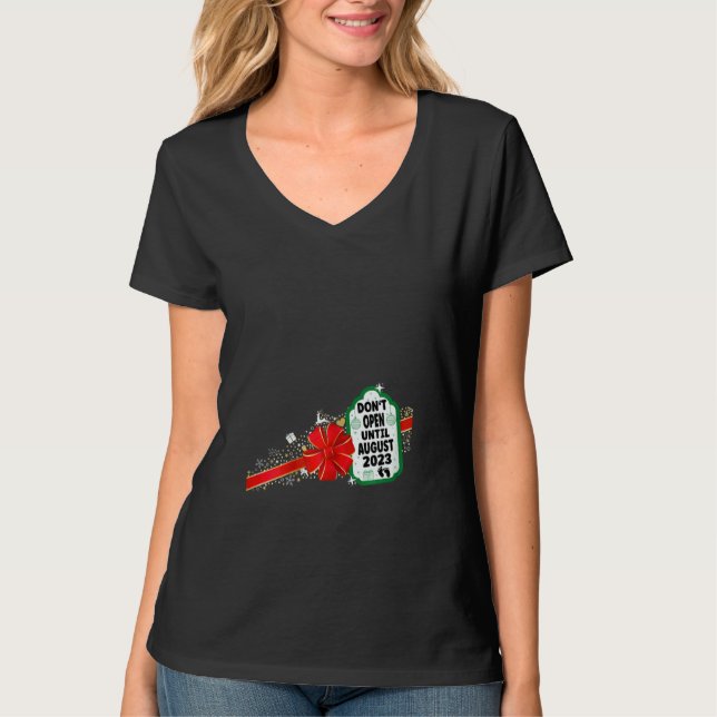 Womens Christmas Pregnancy Announcement Grandparen T-Shirt (Vorderseite)