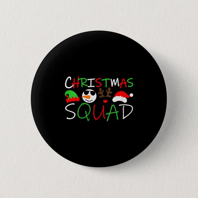 Womens Christmas Squad Reindeer Elf Santa Snowman  Button (Vorderseite)