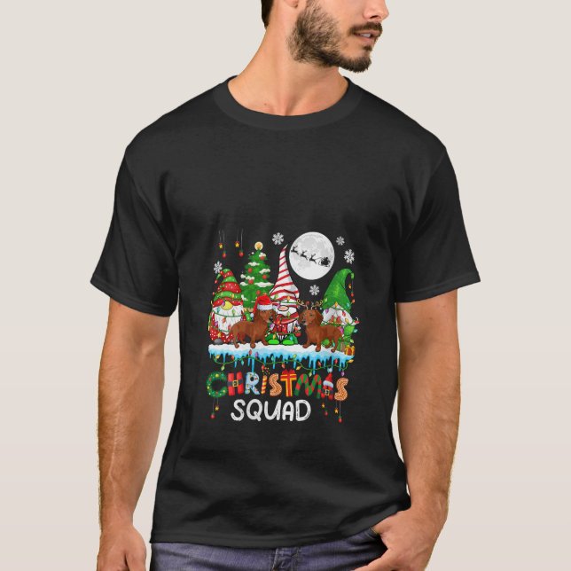 Womens Christmas Squad Santa Reindeer Dachshunds w T-Shirt (Vorderseite)