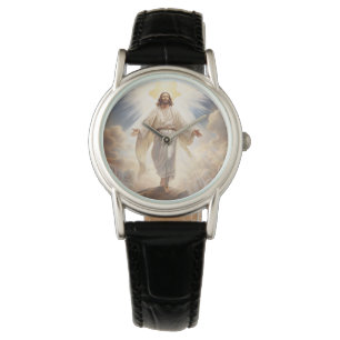 Womens Classic Leather Watch-Jesus Armbanduhr