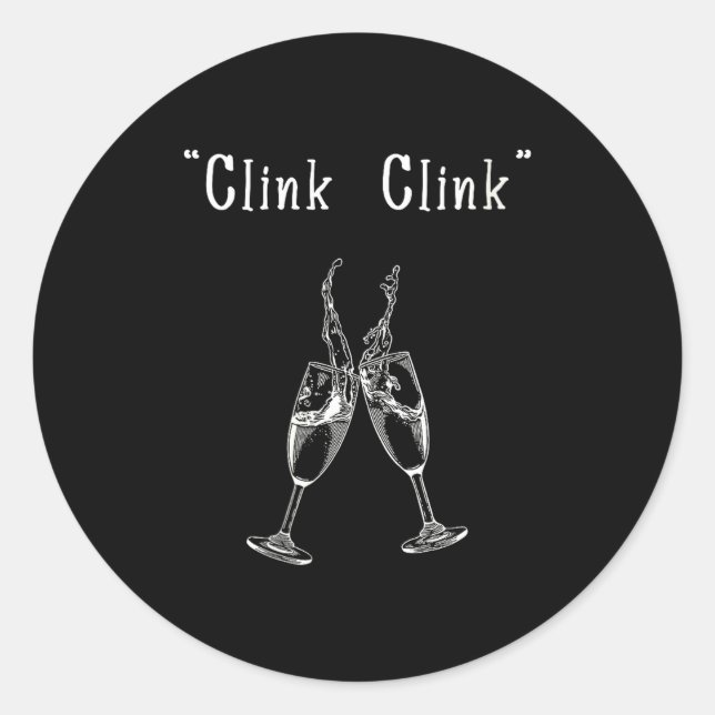 Womens Clink Clink V-neck  Runder Aufkleber (Vorderseite)