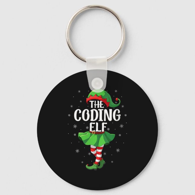 Womens Coding Elf Christmas Girls Women Elf Squad  Schlüsselanhänger (Vorderseite)