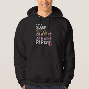 Womens Coffee Wine Zitat Barista Cool Coffee Wein Hoodie