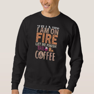 Womens Coffee Wine Zitat Barista Cool Coffee Wein Sweatshirt