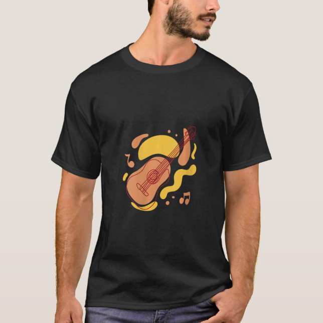 Womens Colourful guitar with clef musical instrume T-Shirt (Vorderseite)