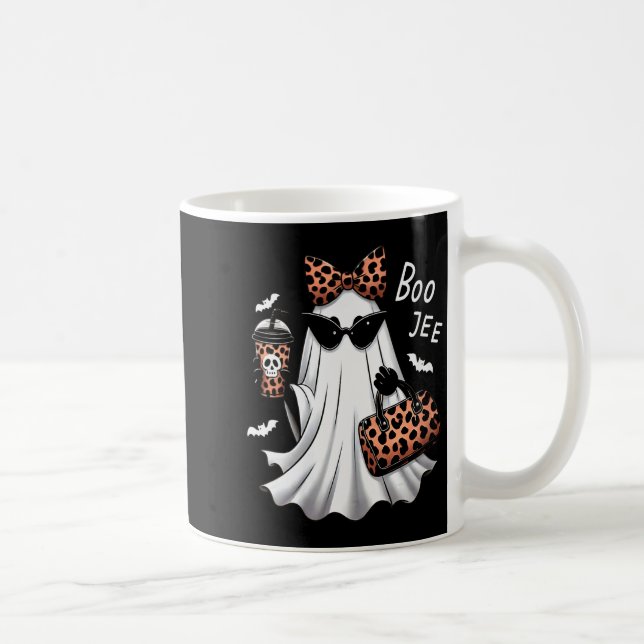 Womens Coquette Leopard Ghost Coffee Boo-jee Hallo Kaffeetasse (Rechts)