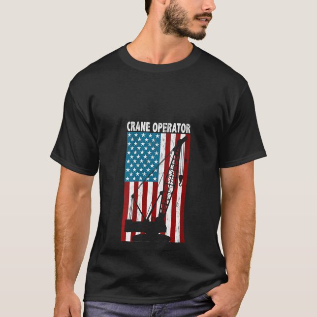 Womens Crane Operator Lifting Hook Patriotic Ameri T-Shirt (Vorderseite)