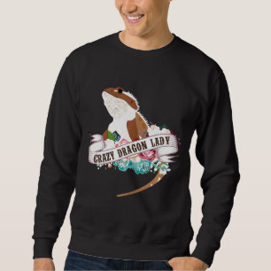 Womens Crazy Dragon Lady Reptile Barted Dragon Sweatshirt