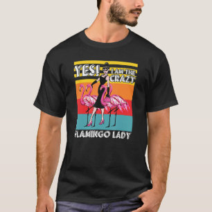 Womens Crazy Flamingo Lady Animal Bird Puff 1 T-Shirt