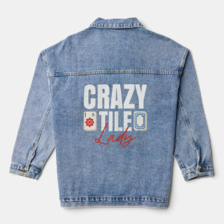 Womens Crazy Tile Lady für eine Mahjong Lady Jeansjacke