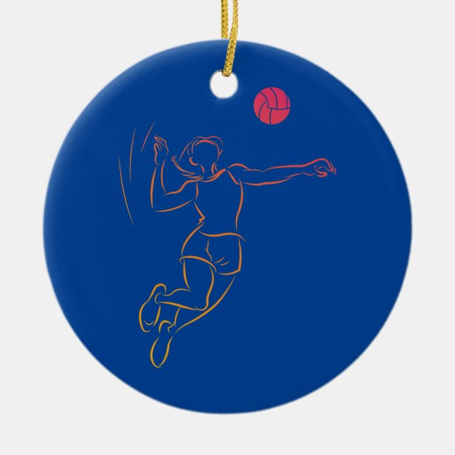 Womens Cute Beach Volleyball Girl Volleyball Keramik Ornament (Vorne)