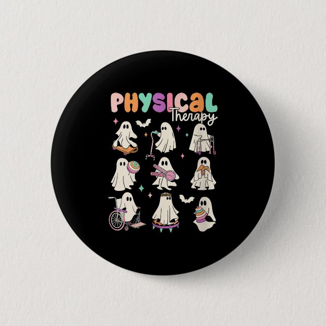 Womens Cute Ghost Physical Therapy Pt Physical The Button (Vorderseite)