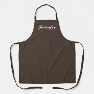 Womens Dark Brown Script Personalisiert Koch Schürze