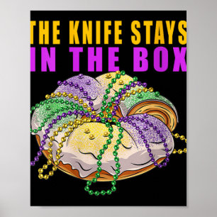 Womens das Messer Bleibe in der Box Mardi Gras Fun Poster