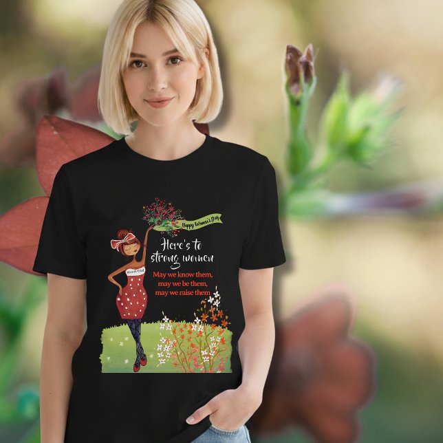 Women's Day Red Polka Dot Strong Women T-Shirt (Women's Day Red Polka Dot Strong Women T-Shirt
)