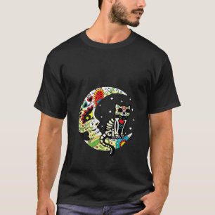 Womens Dia de Los Muertos Halloween Sugar Skull Ca T-Shirt