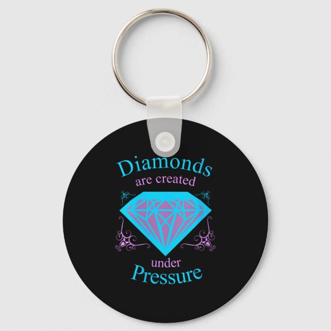 Womens Diamonds Are D Under Pressure - Motivationa Schlüsselanhänger (Vorderseite)