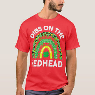 Womens Dibs On Redhead St Patricks Day Funny S T-Shirt