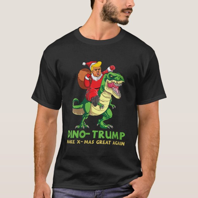 Womens Dinotrump Funny Trump Riding Dinosaur Chris T-Shirt (Vorderseite)
