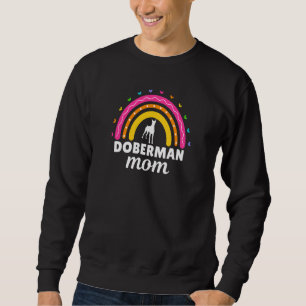 Womens Doberman Mama Rainbow Dobermann Mama Doberm Sweatshirt