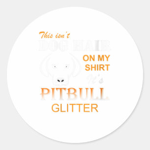 Womens Dog Pitbull Glitzer Funny Cool Ne Runder Aufkleber