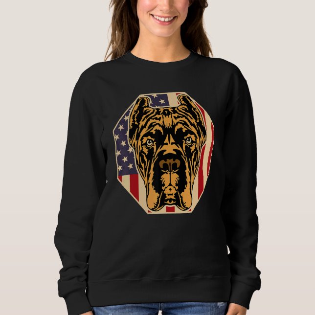 Womens Dog  USA Flag Cane Corso Mom 2 Sweatshirt (Vorderseite)