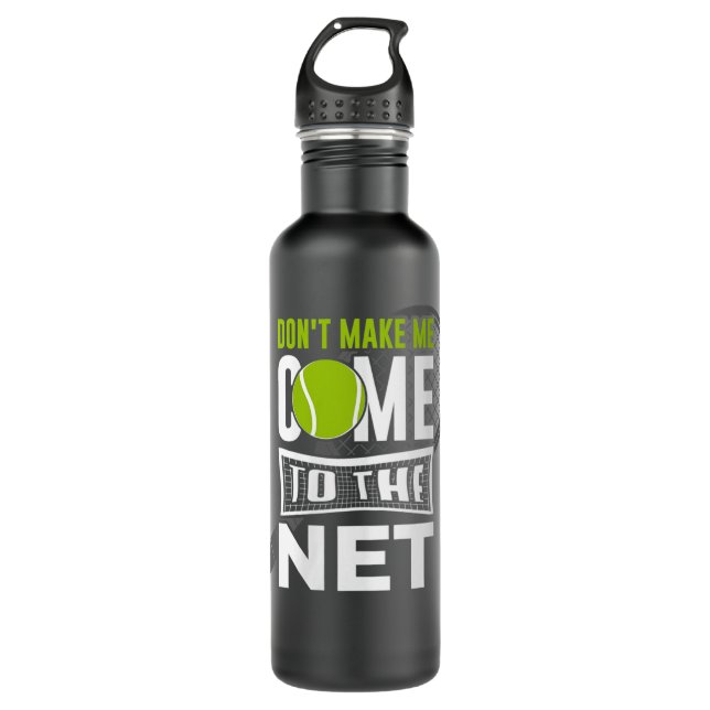 Womens Don't make me come to the net Tennis Edelstahlflasche (Vorderseite)