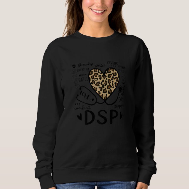 Womens DSP  Leopard Heart Nurse  Nursing Sweatshirt (Vorderseite)