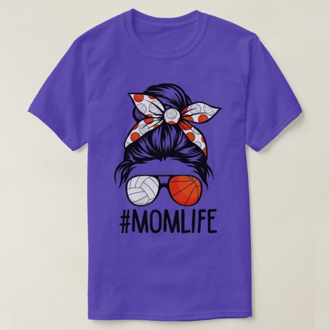 Womens Dy Mom Life Volleyball Basketball Mothers D T-Shirt (Design vorne)