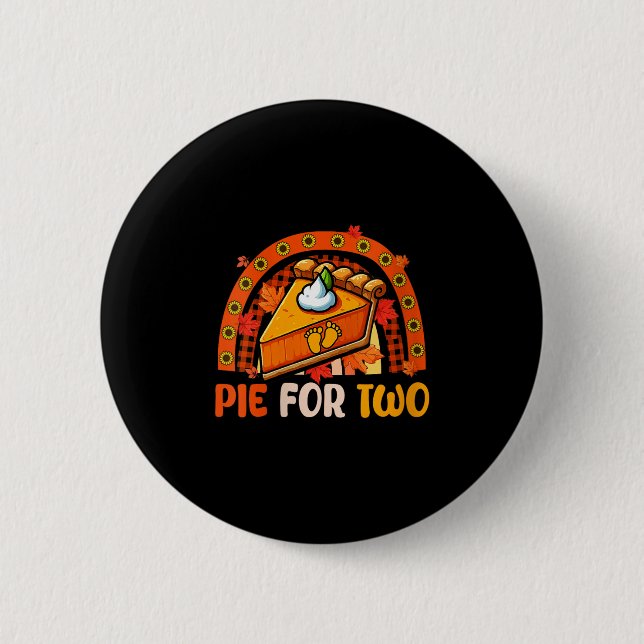 Womens E Funny Joke für zwei Erntedank Schwangersc Button (Vorderseite)