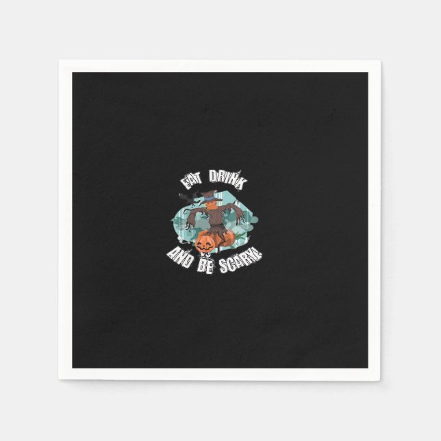 Womens Eat Drink And Be Scary Halloween Modern Serviette (Vorderseite)