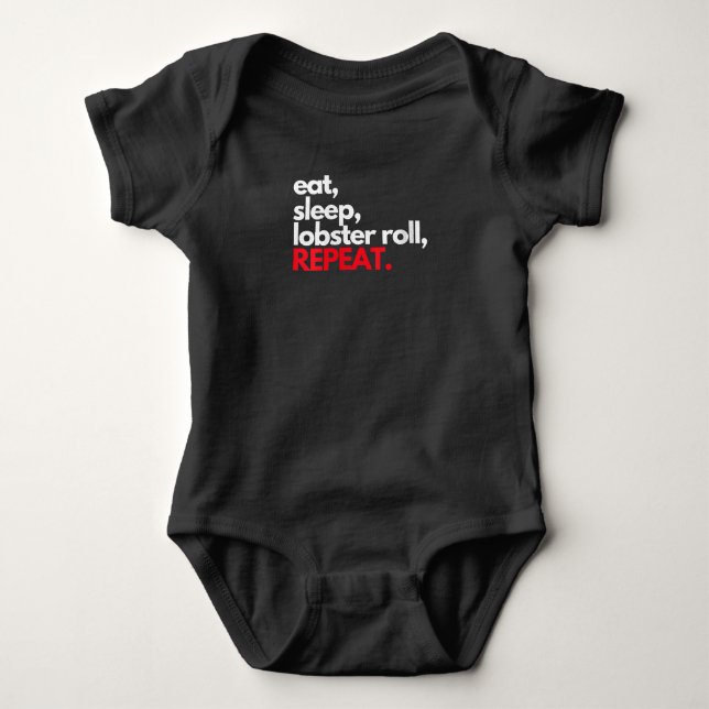 Womens Eat Sleep Lobster Roll Wiederholung Maine L Baby Strampler (Vorderseite)